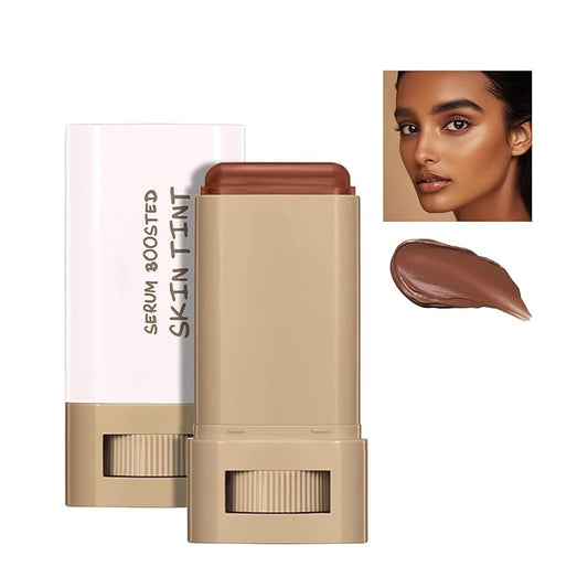 Beauty Balm Serum Boosted Skin Tint, Solid Tinted Serum Boosted Skin Tint Balm, Facial Color Correct, Radiant & Dewy Finish, Face Tinted Foundation, Contour Stick for Face Makeup (#02)