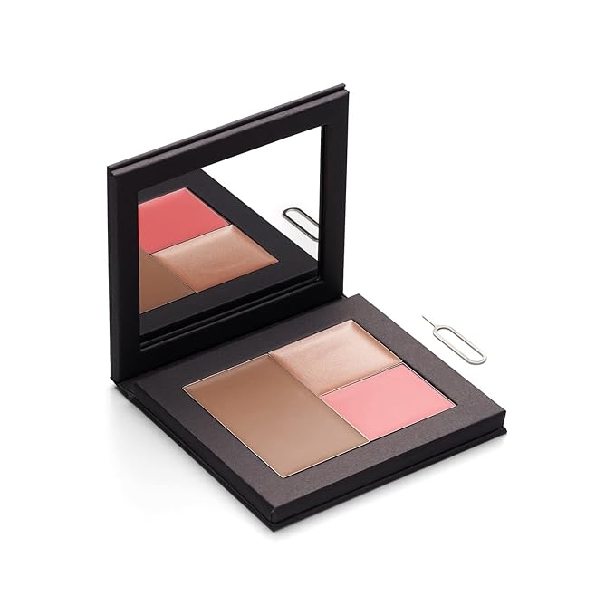 Phase Zero Makeup Cream Highlighter - "Burning Rose" - 2.4g / 0.084oz - Quad Refill - For a Long Lasting, Natural, Radiant Glow