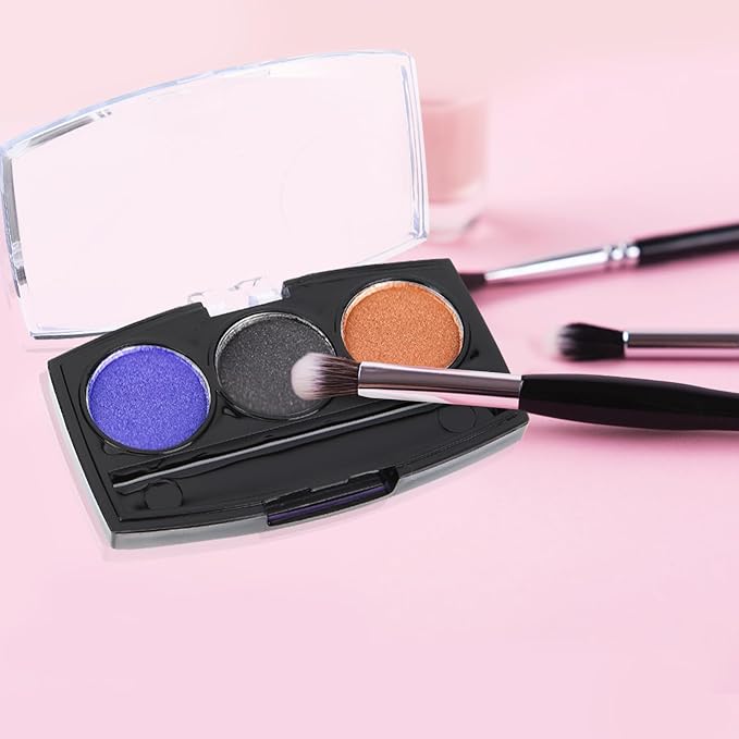 30Pcs Round Empty Makeup Pans with 10Pcs Container cases: Eyeshadow Blush Powder Lipstick Storage Palette - 2.8X1.65in Cosmetic Organizer for Travel