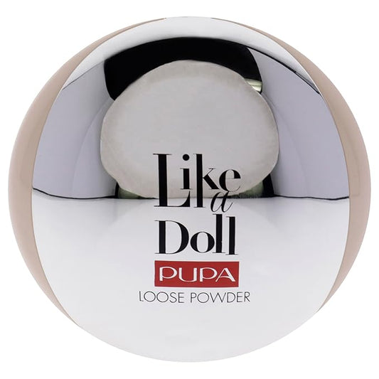 PUPA Milano Like A Doll Loose Powder 004 Rosy Beige - Soft Powder for Smooth, PHOTOREADY Complexion - Enriched with Hydrating Cottonseed Extract - Blurs FIne Lines and Uneven Texture - 0.32 oz