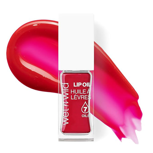 wet n wild Lip Oil - Lightweight, Non-Sticky, Hydrating & Nourishing Formula with 7 Conditioning Oils, Vegan & Cruelty-Free - Heart Rate