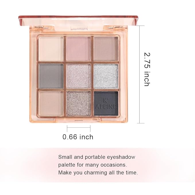 Smoky Grey & Pink Ultra-Pigmented Eyeshadow Palette - Matte & Sparkling Shimmer Fusion - 24H Crease-Resistant Wear(03#, 1 Count (Pack of 1))