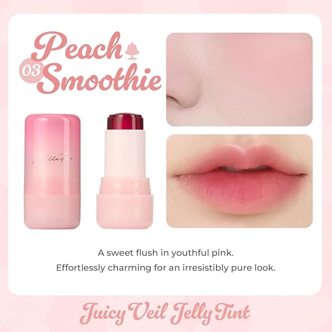Juicy Veil Jelly Tint 03 Peach Smoothie, cheek, cheektint, cheektint by Jelly, lip and cheektint, cheektint stick