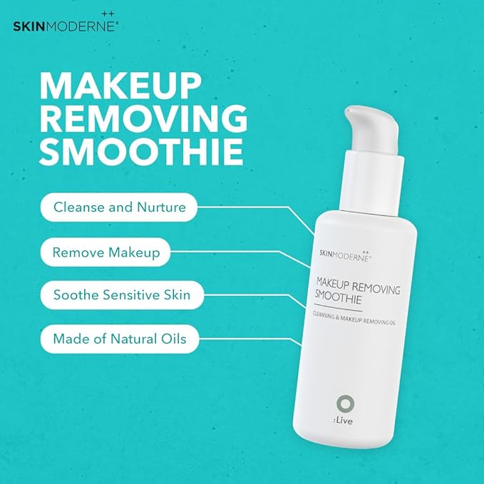 SKIN MODERNE++ Makeup Removing Smoothie - Gentle Cleansing & Makeup Removing Oil - Cleanses Skin - with Rosa Canina Flower Extract - Vegan & Plant-Based Skincare - 150ml