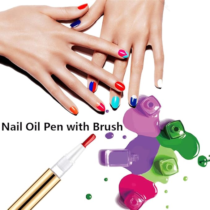 3ml Empty Nail Oil Pen with Brush, Twist Pen for Tooth Whitening, Gel Lip Gloss Container, Eyelash Growth Liquid Tube(Golden, 24 PCS)