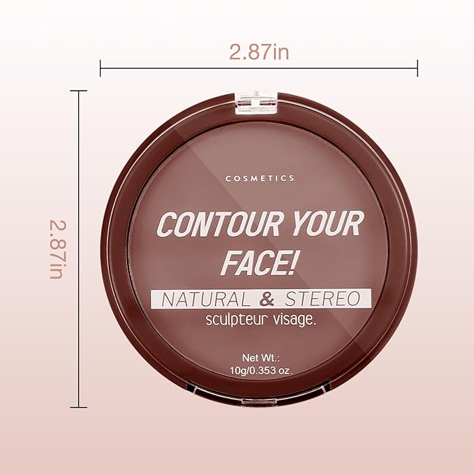 Boobeen 2 Packs Matte Finishing Pressed Powder Contour Palette, Waterproof and Oil-Control Face Contour Bronzer Powder, Non-Caking Natural and Long-Lasting Baked Setting Bronzer Makeup, 5 Colours