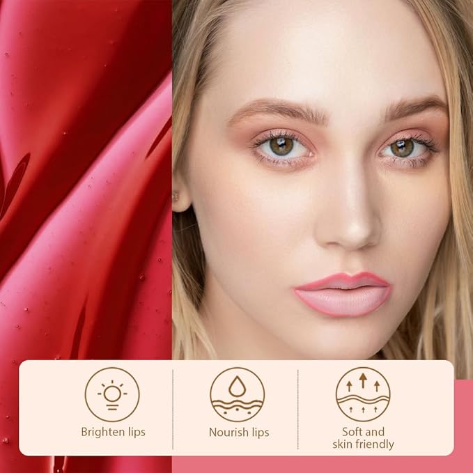 Matte Lip Gloss Stain-Peel Off Lip Liner Tattoo, Pinkish Red Lip Tint,Long Lasting Peel Off Lip Stain, Waterproof Transfer-proof Lip Mask Lip Liner Peel Off Lip Gloss,Stayn Lip Makeup. #06