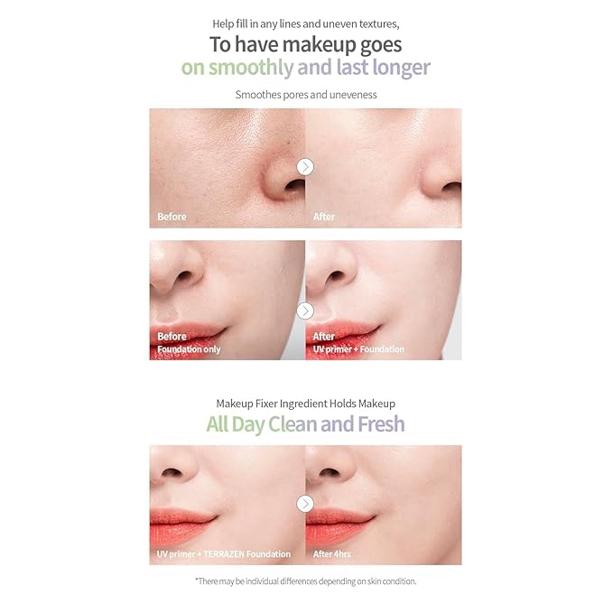 Korean Face Primer SPF40 - Purple Tinted Makeup Base for Dull, Sensitive Skin - Color Correcting, Moisturizing, Anti-Yellow Tone Corrector(Primer - Purple Tinted)