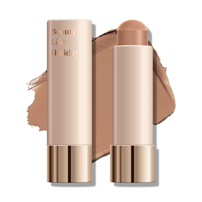 KYDA Contour Stick, Natural Matte Cream Contour, Lightweight Non-Clumping Face Shaping Makeup for Warm Tone, Blendable Smooth Matte Bronzer Stick, Buildable Coverage, Portable Travel Size, 02 NEUTRAL