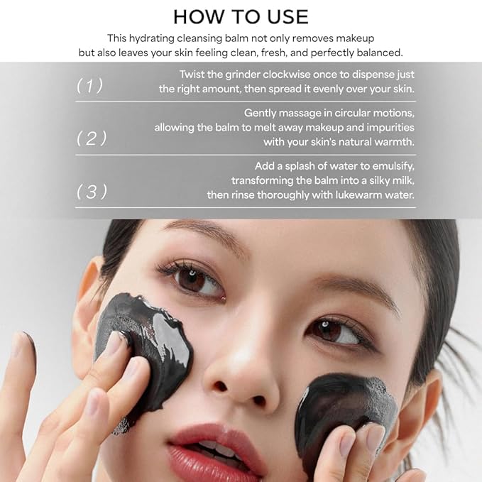 Midnight Soothing Cleansing Balm with Black Rice & Chia Seed Extracts | Hydrating & Calming Korean Skincare | 1.69fl.oz