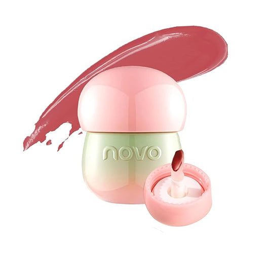 Novo Lip Stain & Mirror Shine Lip Glaze - Waterproof Lip Tint, Glossy & Matte Finish, Hydrating Non-Sticky, Shattered Mirror Effect, White Pondflower Seed Oil, Jelly-Like Gloss for Long-Lasting Wear