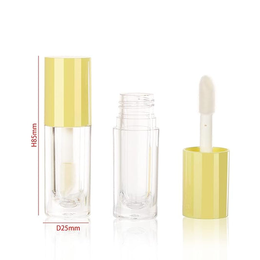 COSIDEA 14pcs Empty 6ml big brush lip gloss tubes for DIY lip gloss,yellow lipgloss containers