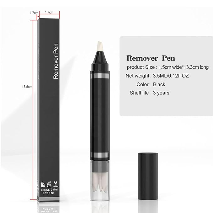 Eye Makeup Remover Pen, Eye Corrector Pen Remover Stick Wash Free Quick Correction Lipstick Eyeliner Smudged Easy-to Use & Travel-Friendly Cleansing Pencil With 3-in-1 Replacement Heads