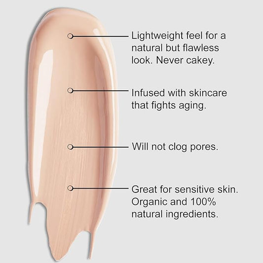 Organic Aloe-Based LUX Liquid Foundation, Natural Vegan Gluten-Free Made in USA, Cream