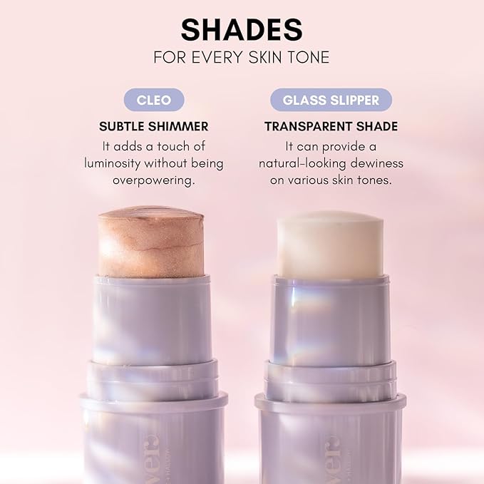Clover Glow Stick Illuminator | Natural Shine Highlighter, Glass Skin, Easy To Apply | Cruelty-Free & Vegan Naural Makeup| Made With Castor Oil