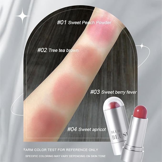 LAMUSELAND Cream Blush Stick, Multi Use Waterproof Natural Face Blush, Moisturize, Long-lasting, Pigmented & Blendable, Matte Makeup Blush Stick for Cheeks Eyes Lips (1, 04, M)