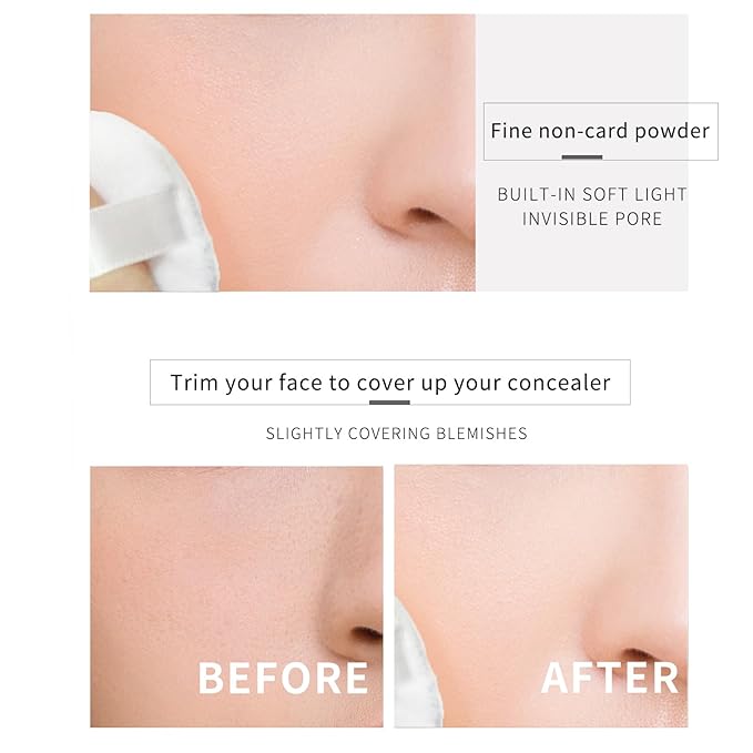 HXLOVE 3PCS Loose Setting Powder - Oil Control, Waterproof Formula for Long-Lasting Matte Finish, Flawless & Shine Look for All Skin Types