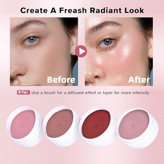 Multi Glow Balm - Hydrating, Lightweight, and Blendable Creamy Blush for Cheeks, Lips, and Eyes, Radiant Skin Finish (#4 Pink Camellia, 1Pc)