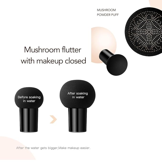 GL-Turelifes Mushroom Head CC Cream Air Cushion Face Foundation Water Feeling Flawless BB Cream Moisturizing Oil Control,Long Lasting & Smoothing Natural Concealer (#04Nude, 0.53 oz)