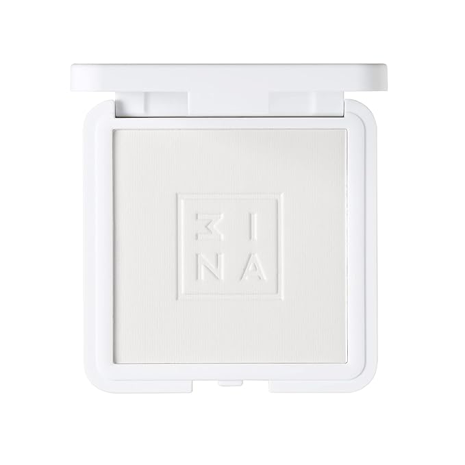 3INA MAKEUP - Vegan - Cruelty Free - The Setting Compact Powder 100 - White - Fixes and Sets Makeup - Mineral Powder - Long Lasting - Mattifying Effect - Absorbs Extra Oilness - Natural Finish