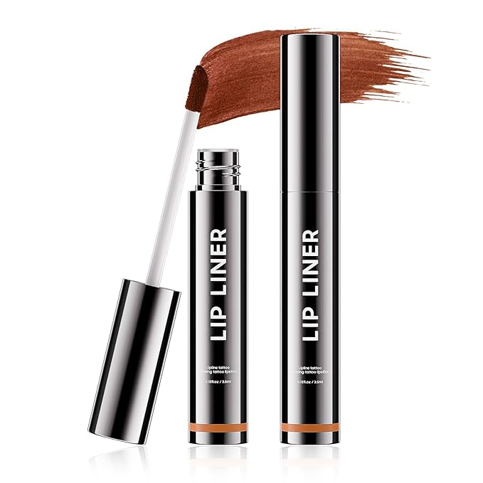 Lip Stain Peel Off, Lip Liner Long-Lasting & Waterproof, Transfer Proof & Plumping, Moisturizing Non-Stick Cup Matte Finish, Cocoa Color