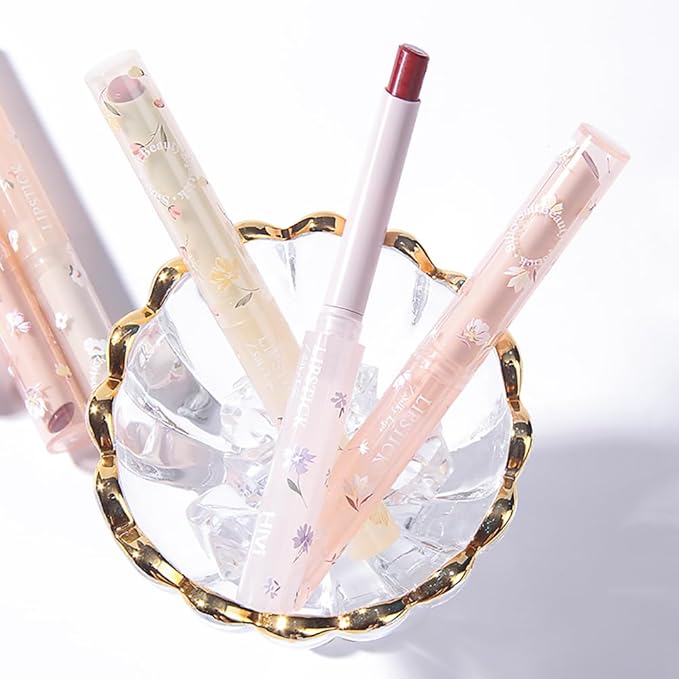Petansy Florette Jelly Lipstick Set 4 Colors Ultra Hydrating Lip Balm Lip Gloss Lip Tinted Stain Smooth Glossy Effect for Girls & Women