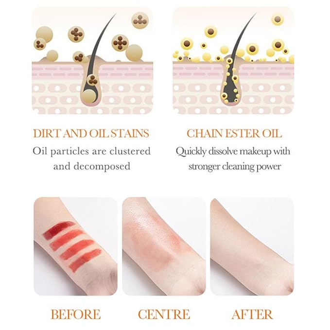 Citrus Makeup Remover Stick, Portable Deep Makeup Remover Cream, Mild Formula, Emulsifies In 1 Second, Quickly Removes Makeup With Zero Residue, Moisturizing And Refreshing