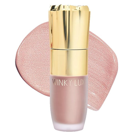 Winky Lux Cheeky Rose Liquid Highlighter, Gel-Cream Highlighter, Blush Topper, Shimmer Blush Finish, Buildable Glow, Long-Lasting Weightless Formula, Angel
