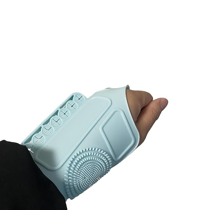 1Pc Makeup Palette Makeup Pad Wrist Strap Makeup Brush Holder,Blue