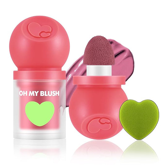 Boobeen Soft Liquid Blush Tint Cheek Blusher, Cream Blush Face Makeup with Cushion Applicator, Long Lasting, Moisturizing, Leaving a Matte Dewy Makeup Look