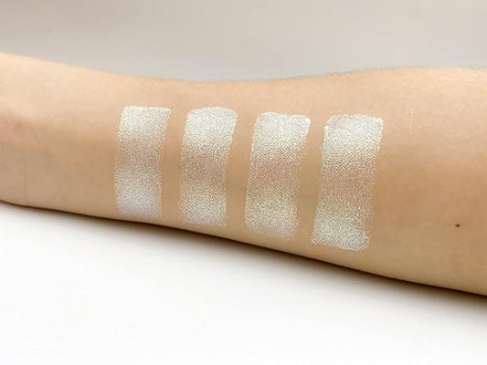 Cream Highlighter Palette - Long Lasting Glitter Highlighter in Silver White
