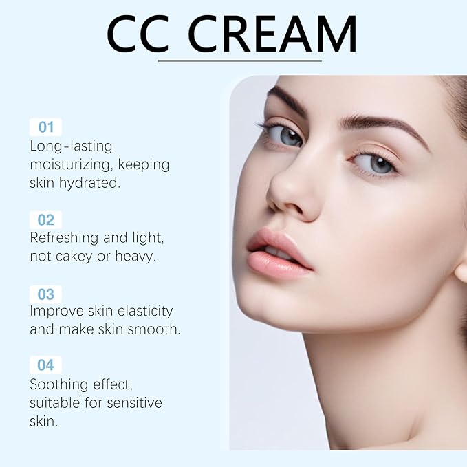 Primal Skin Cc Cream for Older Women, Cc Cream Liquid Foundation, Moisturizing, Non-sticky, 1.8 fl oz/30ml(Ivory White, S)