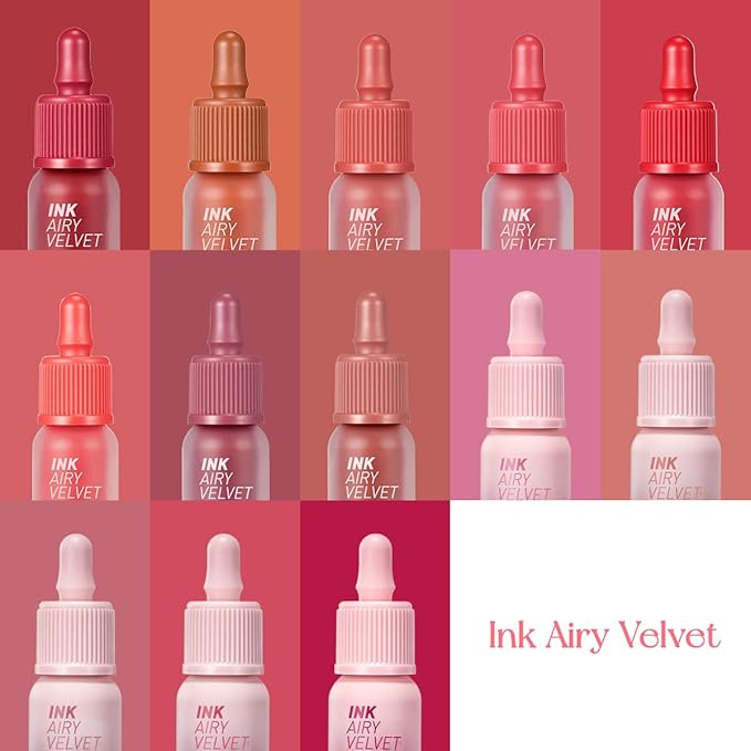 Peripera Ink Airy Velvet Lip Tint | High-Pigmentation, Lightweight, Soft, Moisturizing, Not Animal Tested | Pretty Orange Pink (#08), 0.14 fl oz