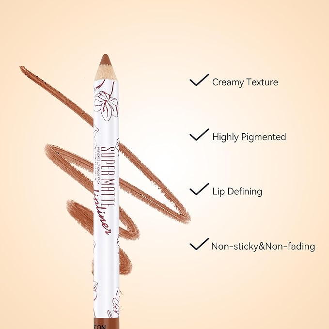 Boobeen 12 PCS Lip Liner Pencil Set, Long-Lasting Matte LipLiner, Smooth and Soft Creamy Lip Liner Crayon, Rich Lip Color, Lip Makeup Gift for Women