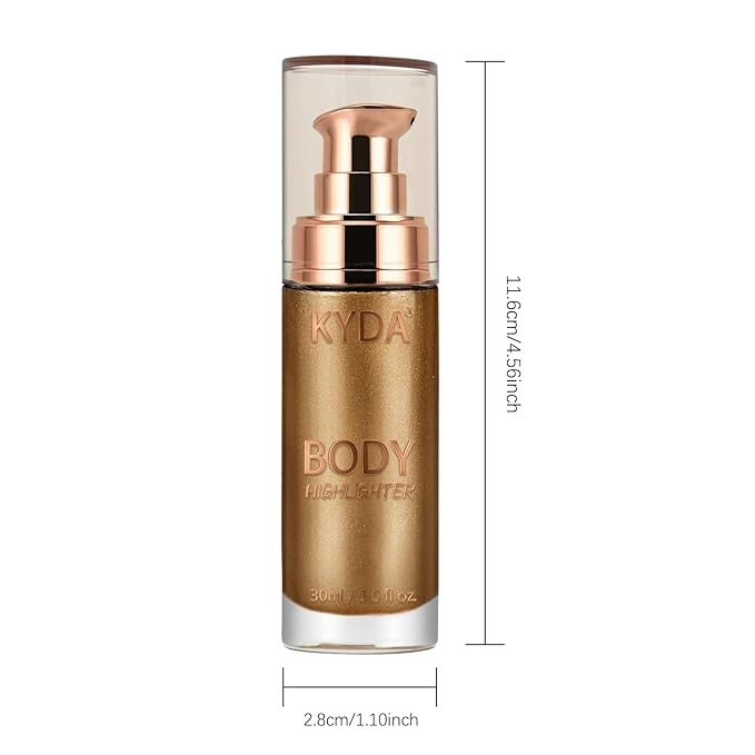 KYDA Body Luminizer, Waterproof Moisturizing and Glow For Face & Body, Radiance All In One Makeup, Face Body Glow Illuminator, Body Highlighter, 1 Fl.Oz, Glistening Bronzer