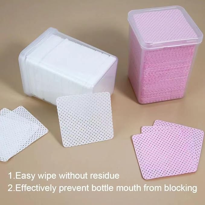 Eyelash Extension Glue Wipes 800Pcs Cotton Pads Non-Woven Lint-Free Paper Eyelash Glue Remover Wipe(White)