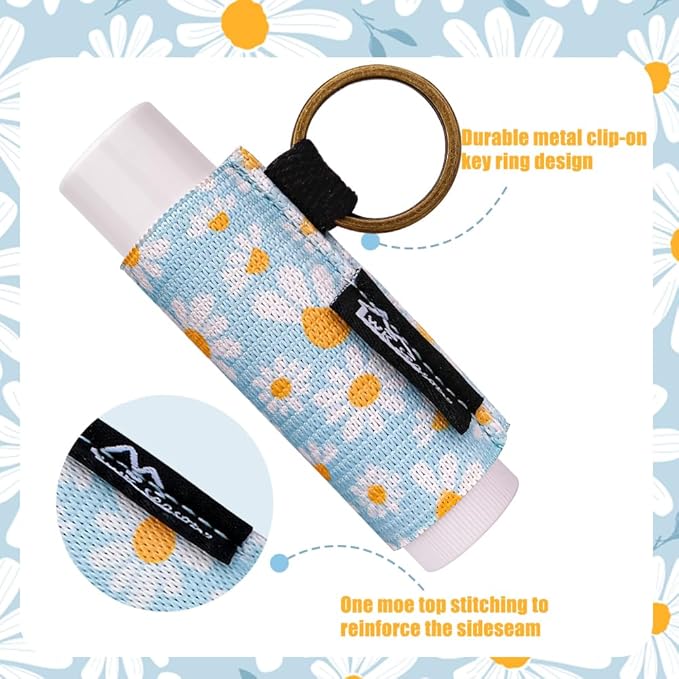 WK IEASON - 5PCS Lip Balm Holder Keychain Bulk Black Clip On Lipstick Sleeve Chapstick Sleeve Holder Keychain Lip Gloss Holder Key Chain(Blackx5)