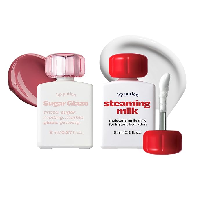Lip Potion Sugar Glaze No.5 Mauve Ball + Steaming Milk | Gloss Tint & Primer Set