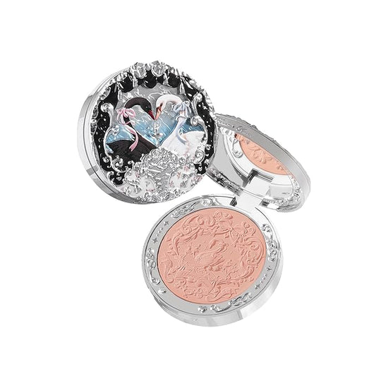 Flower Knows Swan Ballet Embossed Blush 04 Pleuche+Butterfly Cloud Collar Angled Powder Brush Pearly Moonlight
