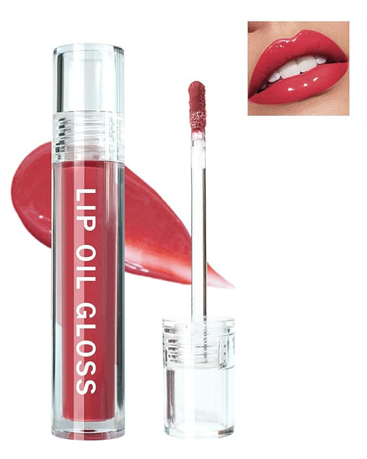 Hydrating Lip Tint Stain-1Pcs Tinted Plumping Lip Glow Oil, Moisturizing Water Lip Stain Makeup, Pigmented Non-Sticky Vegan Lip Gloss, Multi-Use Lip & Cheek Tint, Nude Glossy Finish, Cruelty Free-04#