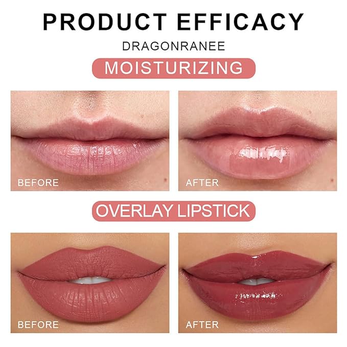 6 Pcs Fruit Roll-on Lip Gloss Set, Clear Lip Gloss Crystal Jelly Liquid Lipstick, Plumping Lip Oil Moisturizing Hydrating Non-Sticky, Nice Gift for Women Girl