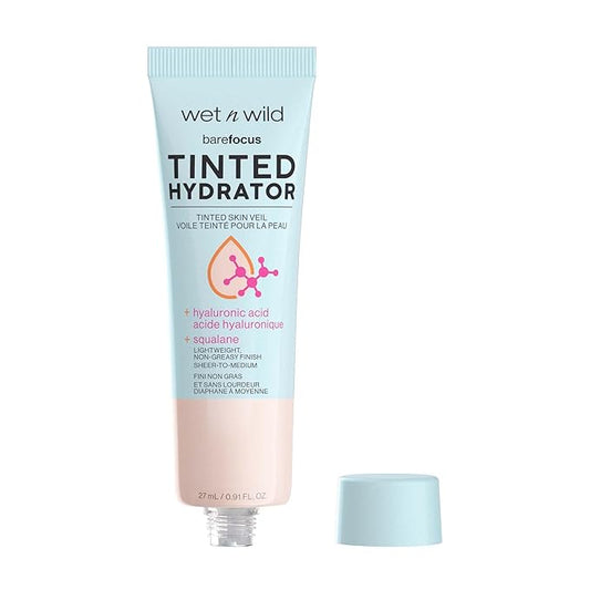 wet n wild Bare Focus Tinted Hydrator Matte Finish, Porecelain, Oil-Free, Moisturizing Makeup | Hyaluronic Acid | Sheer To Medium Coverage