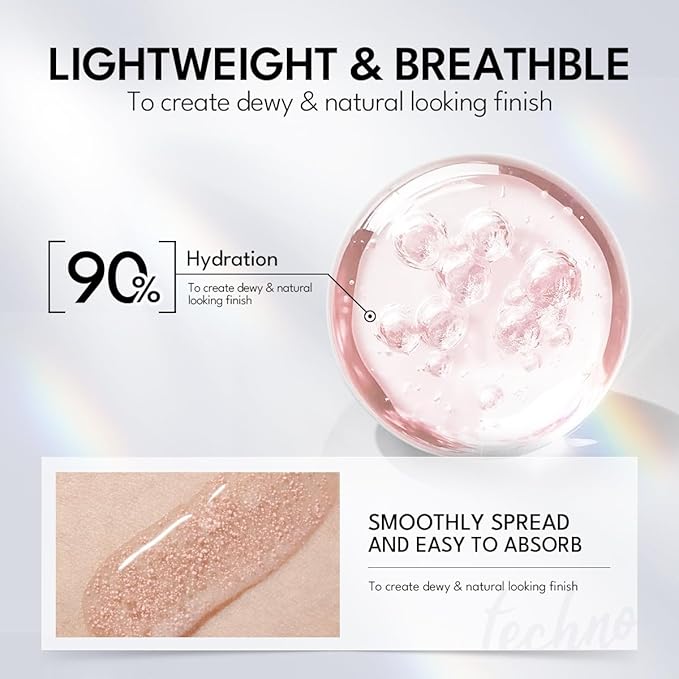 Primer, 2 in 1 All Day Hydration And Color Corrector Primer for Face Dry Skin Before Makeup, Lightweight, Tackle Dryness and Flaking with Dewy Look, Pink - Ultimate Light Up