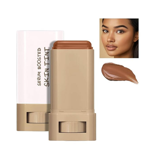 Beauty Balm Serum Boosted Skin Tint, Solid Tinted Serum Boosted Skin Tint Balm, Facial Color Correct, Radiant & Dewy Finish, Face Tinted Foundation, Contour Stick for Face Makeup (#03)