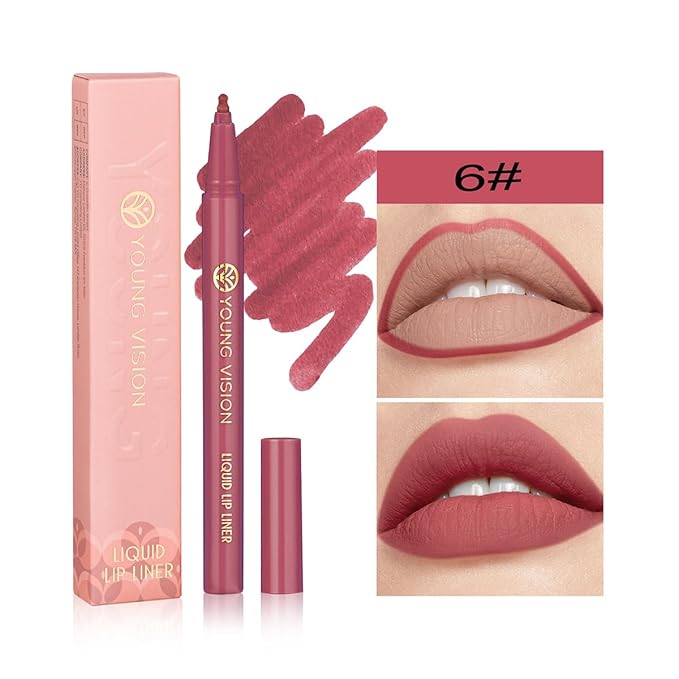 YOUNG VISION Gourd-Shaped Precision Liquid Lipstick & Lipliner - Nude Matte Perfection