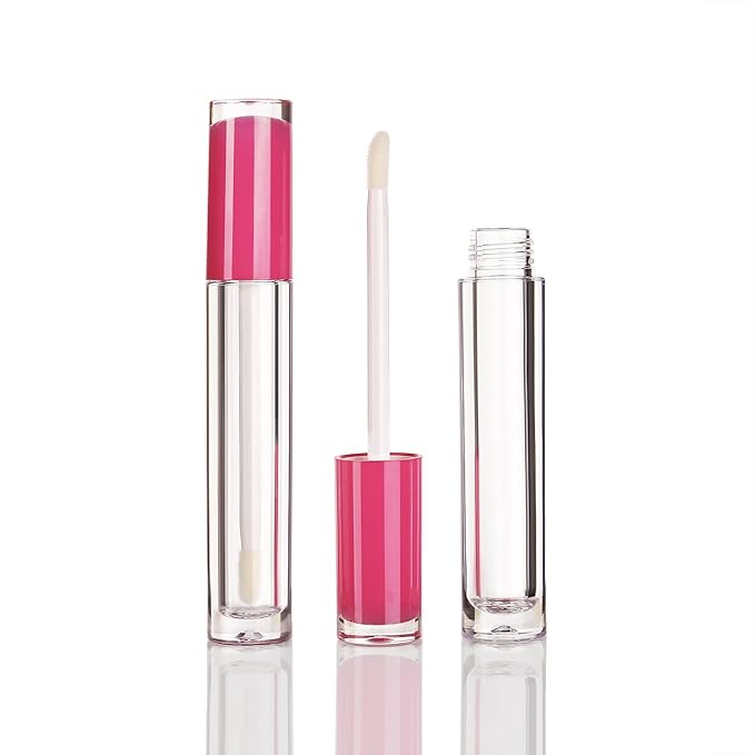 COSIDEA 22 pack empty round 5ml rose pink lip gloss tubes cute lipgloss tube containers with wand wholesale in bulk lip balm container packing