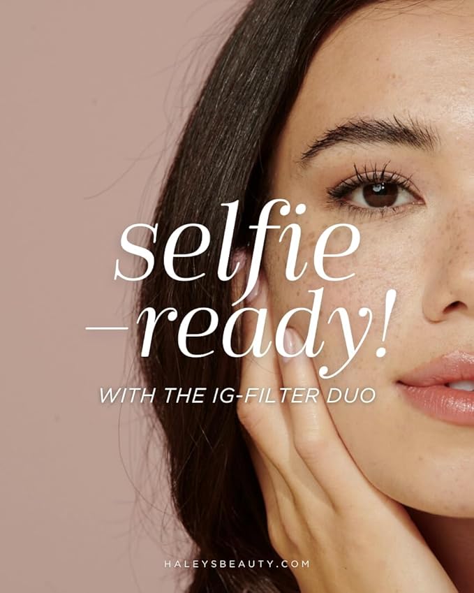 HALEYS IG Filter Duo (FAIR): Re-touch Setting Powder & Re-fine Soft Matte Poreless Primer, Skin Perfecting, Longwear, Smooths, Nourishes, Ultra-Blurring, No flashback, All Skin Types + Tones, Vegan