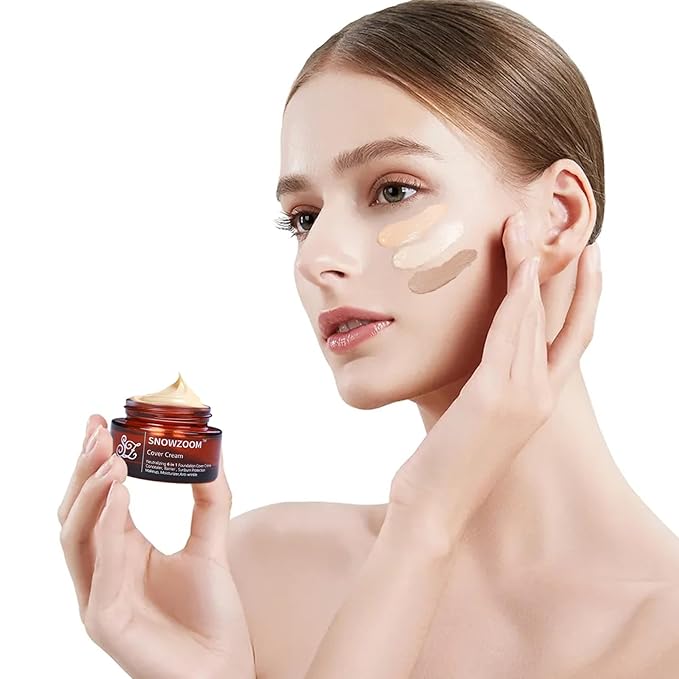 Full Coverage Foundation Cream, 6-in-1 Hydrating Makeup, Concealer, Primer, SPF 50+, Long-Lasting Wear (PORCELAIN BEIGE-For fair skin tone, 1.2 fl.oz)