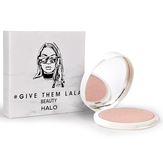 Pressed Highlighter By Give Them Lala- Highly Pigmented Powder Highlighter For Inner Corners, Cheekbones & Lips- Buildable Face Highlighter- Gluten-Free, Cruelty-Free & Vegan, Made In USA (Halo)
