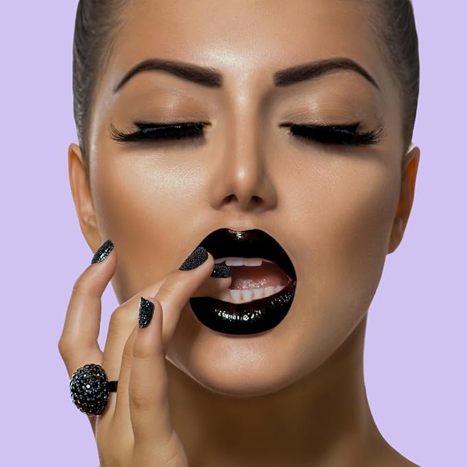 Mynena Black High Shine Stay Glossy Lip Gloss | Non-Sticky Lightweight Hydrating Formula | Vegan Cruelty-Free Paraben-Free | Lipstick Topper & Moisturizing Gloss | Blake